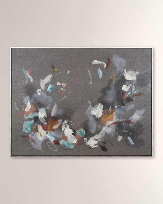 "Nocturnal Blooms I" Framed Giclee on Canvas, 60" x 46"